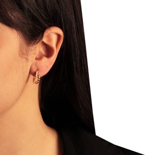 Ασημένια επίχρυσα σκουλαρίκια huggies Κρίκοι 13.00mm