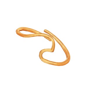 Ασημένιο επίχρυσο δαχτυλίδι Κύμα