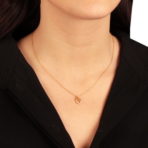 Ασημένιο επίχρυσο κολιέ Κοχύλι