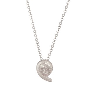 Ασημένιο επιπλατινωμένο κολιέ Κοχύλι