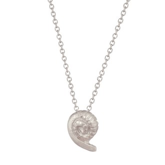 Ασημένιο επιπλατινωμένο κολιέ Κοχύλι