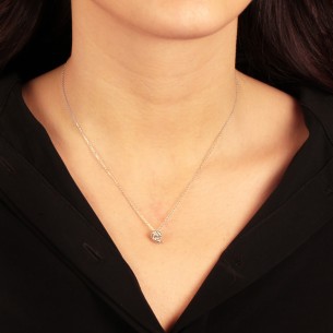 Ασημένιο επιπλατινωμένο κολιέ Κοχύλι