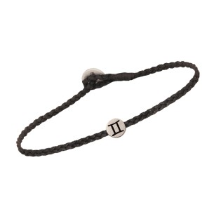 Βραχιόλι κορδόνι ασημένιο Ζώδιο Δίδυμος