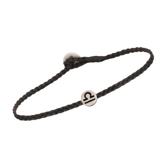 Βραχιόλι κορδόνι ασημένιο Ζώδιο Ζυγός