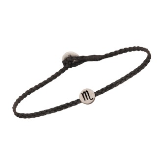 Βραχιόλι κορδόνι ασημένιο Ζώδιο Σκορπιός