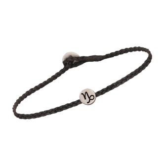 Βραχιόλι κορδόνι ασημένιο Ζώδιο Αιγόκερως