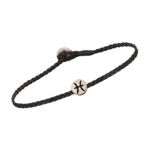 Βραχιόλι κορδόνι ασημένιο Ζώδιο Ιχθύς