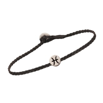 Βραχιόλι κορδόνι ασημένιο Ζώδιο Ιχθύς