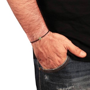 Βραχιόλι κορδόνι ασημένιο Τετράφυλλο