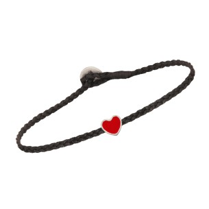 Βραχιόλι κορδόνι ασημένια Καρδιά