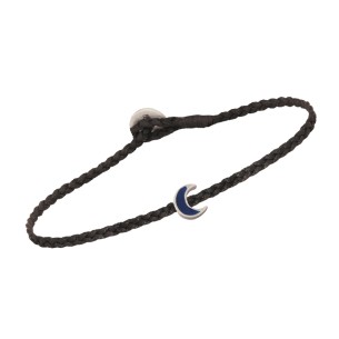 Βραχιόλι κορδόνι ασημένιο Φεγγάρι