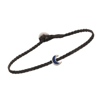 Βραχιόλι κορδόνι ασημένιο Φεγγάρι