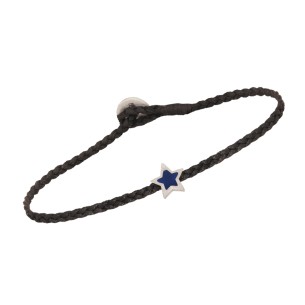 Βραχιόλι κορδόνι ασημένιο Αστέρι