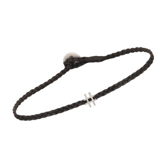 Βραχιόλι κορδόνι ασημένιο Hashtag