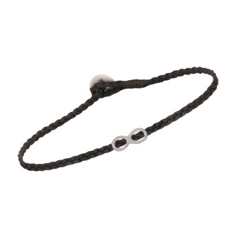 Βραχιόλι κορδόνι ασημένιο Απειρον
