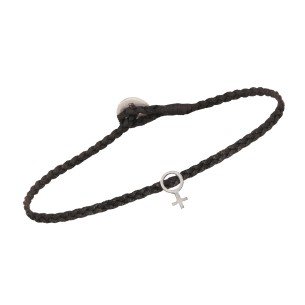 Βραχιόλι κορδόνι ασημένιο Σύμβολο Γυναίκας