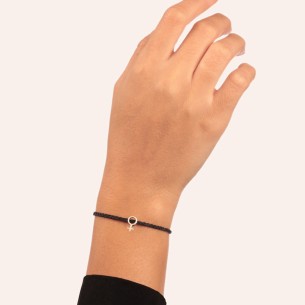 Βραχιόλι κορδόνι ασημένιο Σύμβολο Γυναίκας