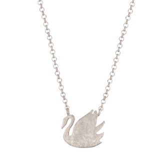 Ασημένιο επιπλατινωμένο κολιέ Κύκνος