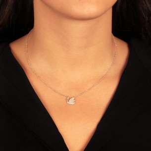 Ασημένιο επιπλατινωμένο κολιέ Κύκνος