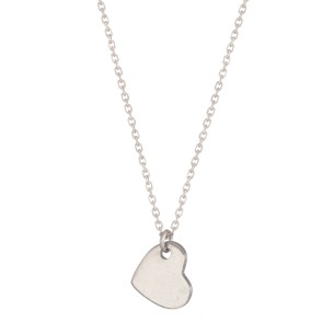 Ασημένιο επιπλατινωμένο κολιέ Καρδιά