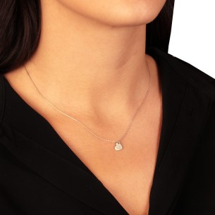 Ασημένιο επιπλατινωμένο κολιέ Καρδιά