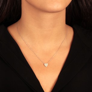 Ασημένιο επιπλατινωμένο κολιέ Καρδιά