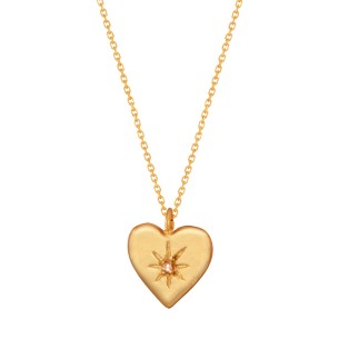 Ασημένιο επίχρυσο κολιέ Καρδιά