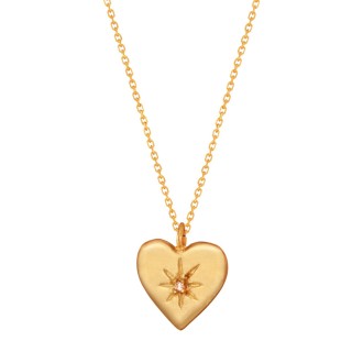 Ασημένιο επίχρυσο κολιέ Καρδιά