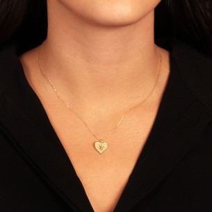 Ασημένιο επίχρυσο κολιέ Καρδιά