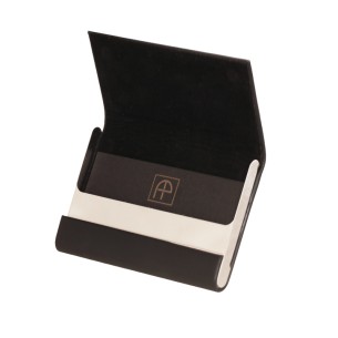 Επάργυρη νίκελ δερμάτινη Καρτοθήκη