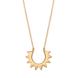 Ασημένιο επίχρυσο κολιέ Ηλιος