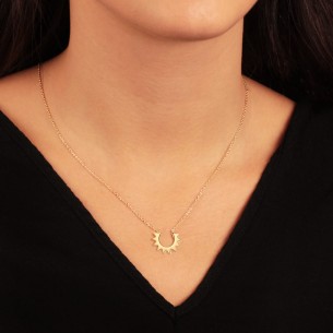 Ασημένιο επίχρυσο κολιέ Ηλιος