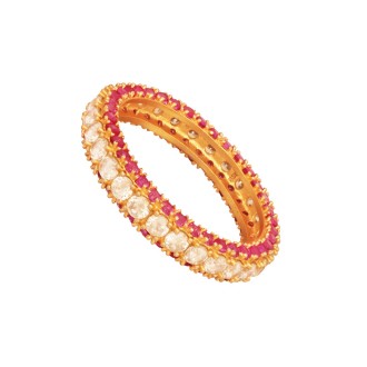 Ασημένιο επίχρυσο δαχτυλίδι Ολόβερο