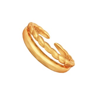 Ασημένιο επίχρυσο δίσειρο δαχτυλίδι Βέρες