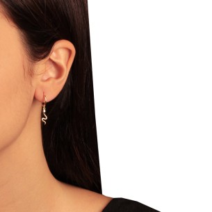 Ασημένια επίχρυσα σκουλαρίκια Κρίκοι Φίδια