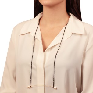 Ατσάλινο κολιέ Αλυσίδα Γραμμή Μαργαριτάρια