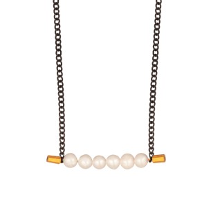 Ατσάλινο κολιέ Αλυσίδα Σειρέ Μαργαριτάρια