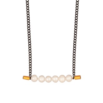 Ατσάλινο κολιέ Αλυσίδα Σειρέ Μαργαριτάρια