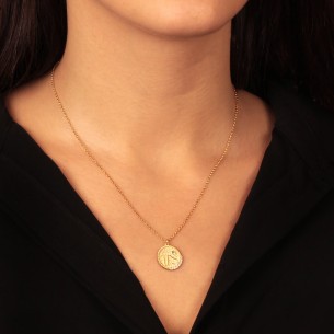 Ασημένιο επίχρυσο κολιέ ζώδιο Αιγόκερως