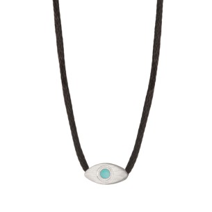 Κολιέ κορδόνι ασημένιο Μάτι