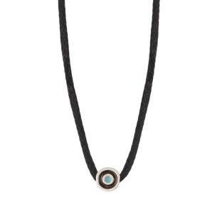 Κολιέ κορδόνι ασημένιο Μάτι