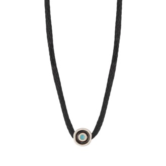 Κολιέ κορδόνι ασημένιο Μάτι