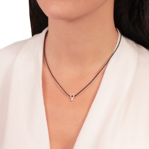 Κολιέ κορδόνι ασημένιο Σύμβολο Θηλυκό
