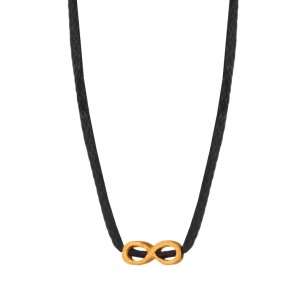 Κολιέ κορδόνι ασημένιο επίχρυσο Άπειρο