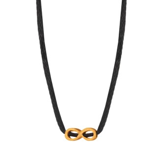 Κολιέ κορδόνι ασημένιο επίχρυσο Άπειρο