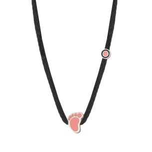 Κολιέ κορδόνι ασημένια Πατούσα Μάτι Κορίτσι