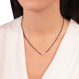 Κολιέ κορδόνι ασημένιες παιδικές Πατούσες