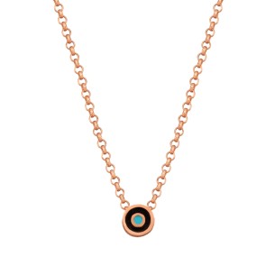 Ασημένιο ρόζ επιχρυσωμένο κολιέ Μάτι