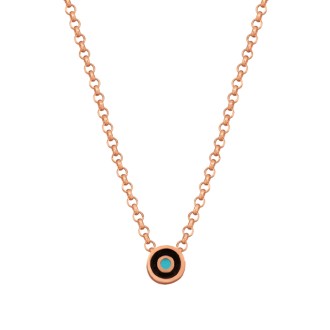 Ασημένιο ρόζ επιχρυσωμένο κολιέ Μάτι