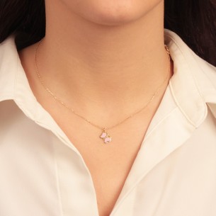 Χρυσό 9k κολιέ Αλυσίδα Πεταλούδα